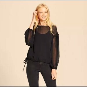🛍 Mossimo Supply Co. Black chiffon Top Size: medium